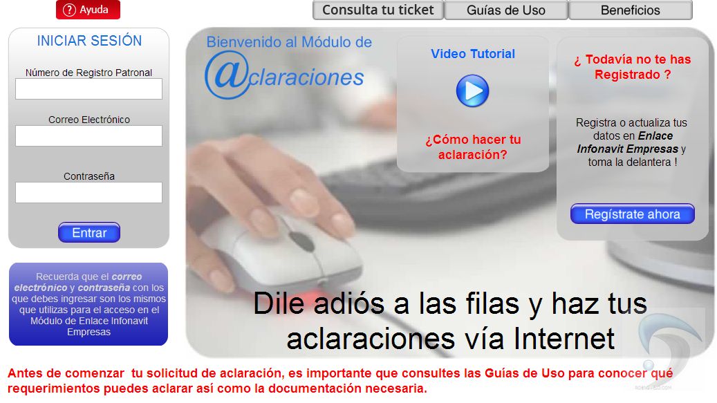 Aclaracion de requerimientos de infonavit por internet